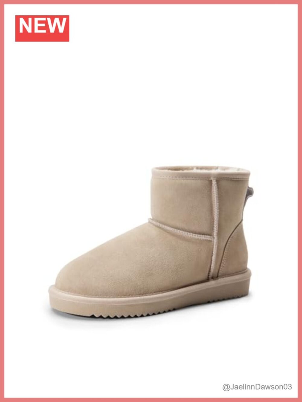 Genuine Suede Winter Mini Snow Boots with Faux Fur Lining & Memory Foam